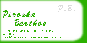 piroska barthos business card